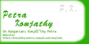 petra komjathy business card